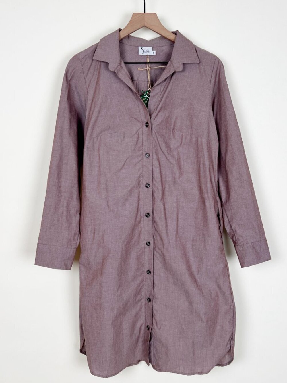New Pixie Sea Island Shirtdress Mini Midi Dress Cotton Coastal Minimalist Medium
